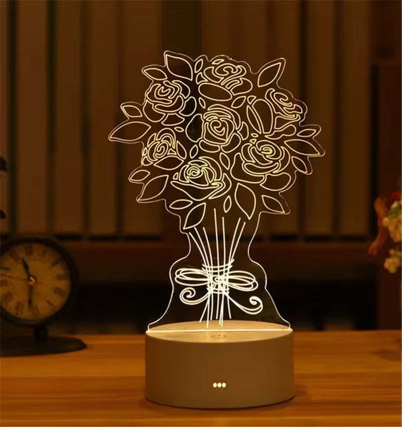 LED Night Light Note Board Message Board with Pen USB Power Decor Night Lamp Gift for Children Girlfriend Decorative Night Lamp