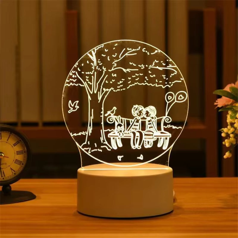 LED Night Light Note Board Message Board with Pen USB Power Decor Night Lamp Gift for Children Girlfriend Decorative Night Lamp